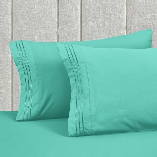 Mocassi Twin XL Size 4-Piece Bed Sheet Set - 1800 Premium Hotel Quality Microfiber 18-24 Inches Extra Deep Pocket Fitted Sheet- Luxury Soft, Breathable, Wrinkle, and Fade Resistant, Paradise Teal - Image 6