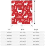 Merry Christmas Red Reindeer Snowflake Flannel Throw Blanket - Image 7