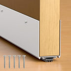 Aluminum Door Draft Stopper, 1-3/4 x 36 Weather Stripping Seal with Kick Plate, Under Door Gap Filler, U-Shape Door Sweep for Bottom of Doors Exterior/Interior (Silver, 1 Pack) by Heneymo