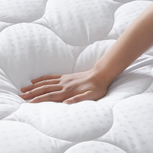 LEISURE TOWN Olympic Queen Mattress Pad Cover Mattress Topper Cotton Top Pillow Top with Snow Down Alternative Fill (8-21 Inch Fitted Deep Pocket) (66"X80") Super Queen - Image 3