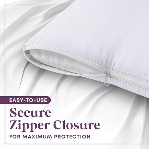CirclesHome Standard Zippered Pillow Protectors | 100% Cotton Breathable Pillow Covers | Protects Pillows from Dirt, Dust, and Debris | (Standard 20x26 - Set of 6) - Image 3