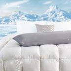 DOWNCOOL Large Body Pillow Insert with Cooling Cover - Soft Long Bed Pillow for Summer - Breathable Full Body Pillow for Adults - 20x54 inch (Grey, with Cover) - Image 2