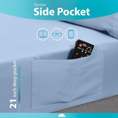 DREAMCARE Queen Sheets - 6 pcs Breathable Cooling Sheets Queen - up to 15" - Image 3