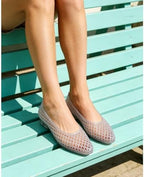 Jelly Flats for Women Jelly Sandals Low Heel Jellies Shoes Clear Pumps - Image 2