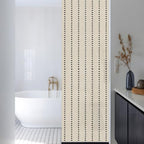 Window Privacy Film Frosted, Khaki Retro Reusable Static Cling Window Tints, Farmhouse Geometric Vertical Stripes Modern Heat Control Windows Films for Offices, Balcony, 29.5 x 118 Inches - Image 3