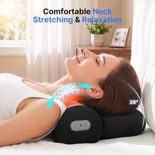 Shiatsu Neck Massager Pillow with Massage, Heat & Traction, Cordless, Black - Image 5