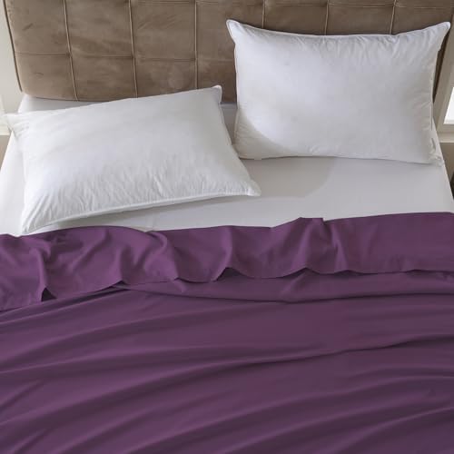 ZPECC King Flat Sheets Only Dark Purple 6 Pack, Color-Coded Hem Threads - Image 7