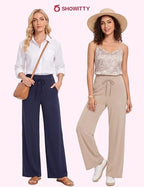Showitty Wide Leg Pants for Women with Pockets, High Waist Yoga Lounge - Image 4