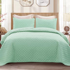 Exclusivo Mezcla Reversible Full Queen Quilt Bedding Set, Light Green by ExclusivoMezcla