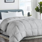 COHOME Quilted King Size Comforter - All-Season Down Alternative Duvet Insert - Luxury Hotel Warm Comforter with Anti-Clump Tech & 8 Tabs - Reversible - Breathable - Light Grey(90"x102") by COHOME