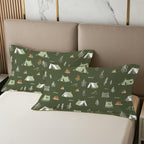 Camping Pillow Cases Queen Size Set of 2 - Campfire Pillowcases with Envelope Closure, Kids Rustic Adventure Decorative Pillow Covers for Bed Couch, Soft Breathable Microfiber - Image 3