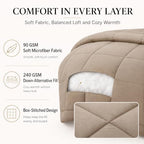 CozyLux Full Size Comforter Sets Khaki - 7 Pieces Bed in a Bag - Image 3