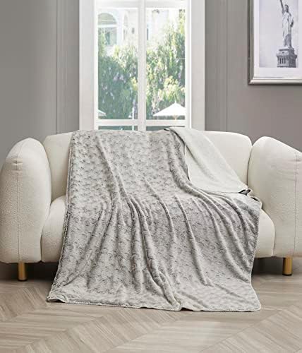 Regal Comfort Faux Fur Sherpa Throw Blanket - 50" x 70" Soft & Plush, Warm & Fuzzy Oversized Twin Velvet Fleece Blanket for All Seasons in Rainfall - Image 2