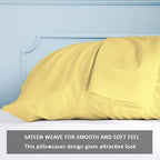 Kamas Egyptian Cotton Sateen Weave Pack of 2 Extra Large Pillowcase to Fit Your Oversized Pancake Large Huge & Gusseted Pillows (Pestal Yellow, King Oversize- 23x43) - Image 3