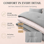 CozyLux Full Size Comforter Set Light Grey, 7 Pieces Bed in a Bag - Image 3