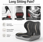 Celnva Orthopedic Seat Cushion – L-Shaped Lumbar Support Memory Foam Comfort for Long Sitting, Ergonomic Support for Office Chair, Wheelchair, Car & Travel (XL Black) - Image 5