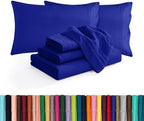 Elegant Comfort Luxurious Soft 1500 Thread Count Egyptian 6-Piece Premium Hotel Quality Wrinkle Resistant Coziest Bedding Set, Easy All Around Elastic Fitted Sheet, Deep Pocket, Cali King, Royal Blue by ELEGANTCOMFORT