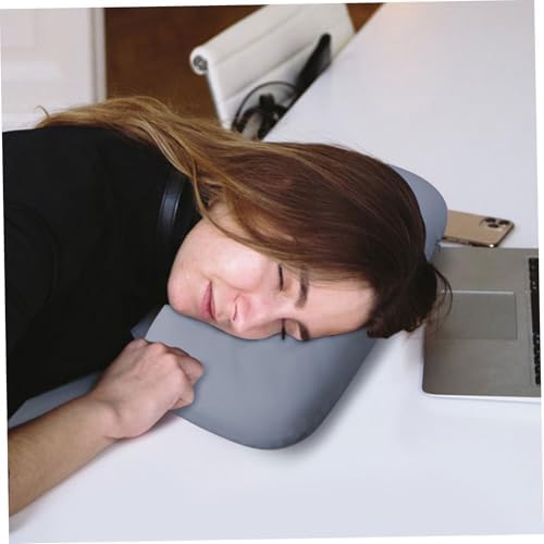 Grey Nap Pillow 15x10x4 Memory Foam Portable Travel Pillow - Cooling Silk Removable Washable Camping for Office Car - Image 4
