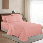 Elegant Comfort 1500 Premium Quality 4-Piece Bed Sheet Set - 18-24 Inch Extra Deep Pocket, Smart Storage Pockets, Wrinkle Free Ultra Soft 4PC Extra Deep Pocket Sheets, Twin/Twin XL, Dusty Rose - Image 3