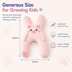 Ride Pillow for Kids Adjustable Plush Car Seat Neck Support with Armrest - Image 6