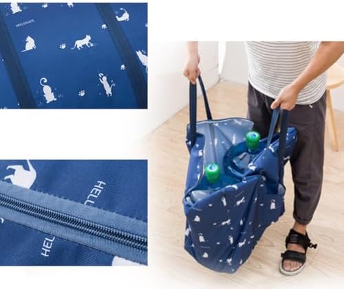 3 Pack Laundry Bags Moving Bag,Waterproof Oxford Cloth Storage Bag with Zippers for Dorm Home Office Wardrobe,Dustproof Travel Handbag (Grey Flower) - Image 2