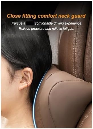 Leather Car Headrest & Lumbar Support Pillow Set - Universal Fit for Enhanced Comfort(Chestnut Brown) - Image 4