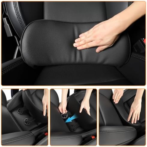 Lumbar Support Pillow for car, Faux Leather Perforated,Snug Conforming Waist Support, Resilient Memory Foam, Car Lower Back Pain Relief,Universal Driving Seat Cushion - Image 4