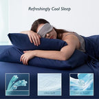 Breescape Cooling Pillow Cases King Size Set of 2, BlendTek™ Cooling Technology for Hot Sleepers & Night Sweats, Silky Soft Cool Pillowcases for Hair & Skin Care, 20" x 36", Twilight Blue - Image 3