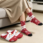 Jeiento Women's Fuzzy Slippers and Sock Set Warm Cozy Memory Foam House Shoes Soft Slip-on Slides Spa Slippers for Hotel - Image 3