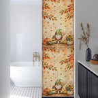 Window Privacy Film Frosted, Thanksgiving Gnomes Reusable Static Cling Window Tints, Fall Orange Pumpkin Maple Leaves Heat Control Windows Films for Offices, Balcony, 29.5 x 118 Inches - Image 3