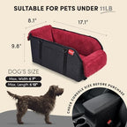 BurgeonNest Center Console Dog Car Seat for Small Pets to 11lbs, Red - Image 2