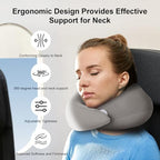 Neck Pillow Airplane,Plane Pillow for Long Flight,Travel Pillow Gray - Image 2