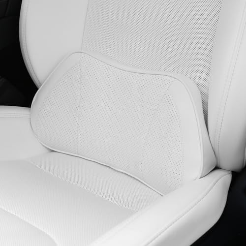 Car Lumbar Support Pillow for Driving Seat, White, 1 Pack by Dapucarin