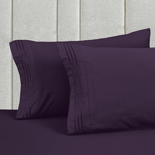 Mocassi Full Size 4-Piece Bed Sheet Set - 1800 Premium Hotel Quality Microfiber 18-24 Inches Extra Deep Pocket Fitted Sheet- Luxury Soft, Breathable, Wrinkle, and Fade Resistant, Purple - Image 6