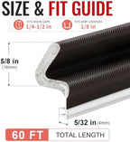 Litaibai 60 ft Kerf Weather Stripping Door Seal for Exterior Doors, Brown - Image 4