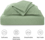 Love's cabin Twin Quilt Bedding Set Sage Bedspreads - Soft Bed Summer Lightweight Bedspread Comforter - Wave Pattern Bedding Coverlet for All Season - 2 Pieces (1 Quilt, 1 Pillow Sham) - Image 6