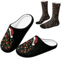 Jeiento Fuzzy Slippers and Sock Set Women's Warm Cozy Memory Foam House Shoes Soft Slip-on Slides by Jeiento