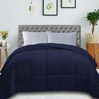 SUPERIOR All Season Down Alternative Comforter, Cal King, Navy Blue - Image 2