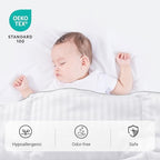 ZPECC Toddler Down Alternative Comforter, 39" x 47", White Stripe - Image 4
