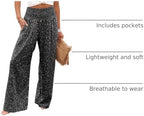 Angerella Womens Elastic High Waisted Palazzo Pants Casual Wide Leg Long Lounge Pant Trousers with Pocket - Image 4