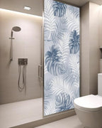 Window Privacy Film Frosted, Navy Blue Palm Trees Tropical Static Cling Door Window Covering, Summer Beach Botanical UV Blocking Windows Film for Office, Hotel, Bedroom, 29.5 x 78.7 Inches - Image 3
