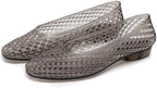 Jelly Flats for Women Jelly Sandals Low Heel Jellies Shoes Clear Pumps by KysBloes