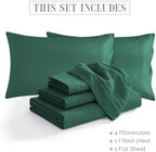 Elegant Comfort 1500 Premium Quality 6-Piece Bed Sheet Set - 18-24 Inch Extra Deep Pocket, Smart Storage Pockets, Wrinkle Free Ultra Soft 6PC Extra Deep Pocket Sheets, Full, Hunter Green - Image 4