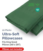 King Pillow Cases - 6 Pack Pillowcase Covers - 20" x 40" (Emerald Green) - Image 2