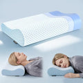 Polovo Neck Pillow Memory Foam Pillows for Sleeping, Ergonomic Cervical Pillow Neck Support Pillow Bed Pillow for Side Back Stomach Sleepers, Contour Pillow for Neck and Shoulder Pain Relief (Blue) by Polovo