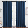 NICETOWN Sliding Door Window Treatment Blackout Patio Door Curtain Panels, Privacy Thermal Drapes for Bedroom Living Room Department with Grommet Top (Moroccan Blue, W66 x L110) by NICETOWN
