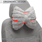 Car Headrest Pillow Ergonomic Comfortable Neck Support Pillow Car Seat Headrest Plush Memory Foam Adjustable Width White 2 Pc for Driving Travel - Image 6