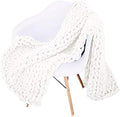 Chunky Knit Throw Blanket Chenille Yarn Soft Cozy Bulky Knitted Blanket for Sofa Bed Chair Large Hand Made Boho Home Decor White 40x80 by Unknown