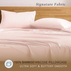 TOSMO Luxury Pillow Case Set of 2 - Cooling Viscose Derived from Bamboo - Oeko-TEX, Breathabl Silky Soft Pillow Cases with Envelope Closure (Queen / 20x30, Pale Pink) - Image 2