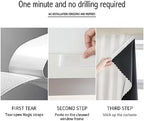 AJAZZ 100% Window Blinds Blackout Portable Blackout Curtains Adhesive Curtains for Living Room No Drilling (White, 47" W x 72" L 1 Panel) - Image 3